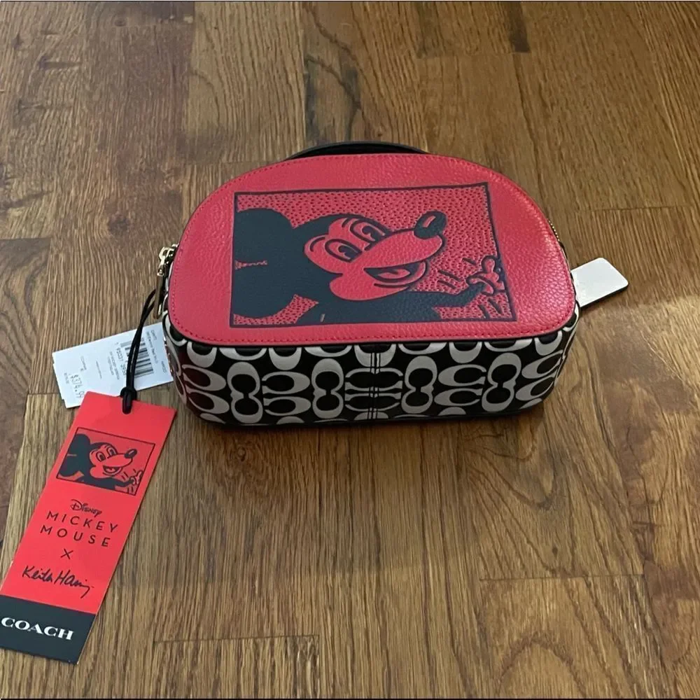 Coach Disney Mickey Mouse X Keith Haring Serena Satchel Red NWT